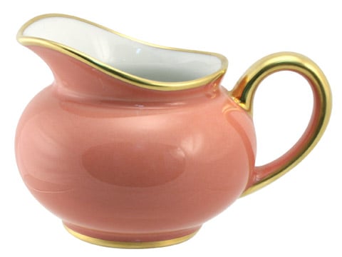 Limoges Legle Old Rose Cream Jug Gold Rim - Peter's of Kensington