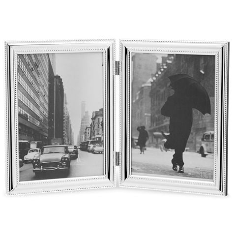 Whitehill - Studio Photo Frame Silver Plated Beaded Double 13x18cm