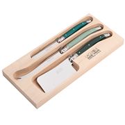 Laguiole - Debutante Cheese Knife Forest Green Set 3pce