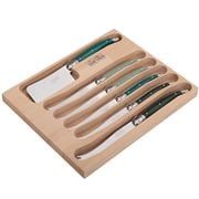 Laguiole - Debutante Cheese Knife Forest Green Set 6pce