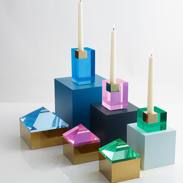 Jonathan Adler Monte Carlo Candle Holder Large Blue Peter's of