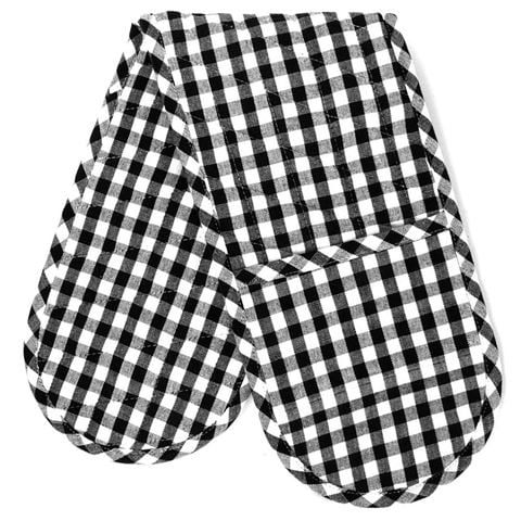 Rans - Gingham Double Oven Mitt Black & White
