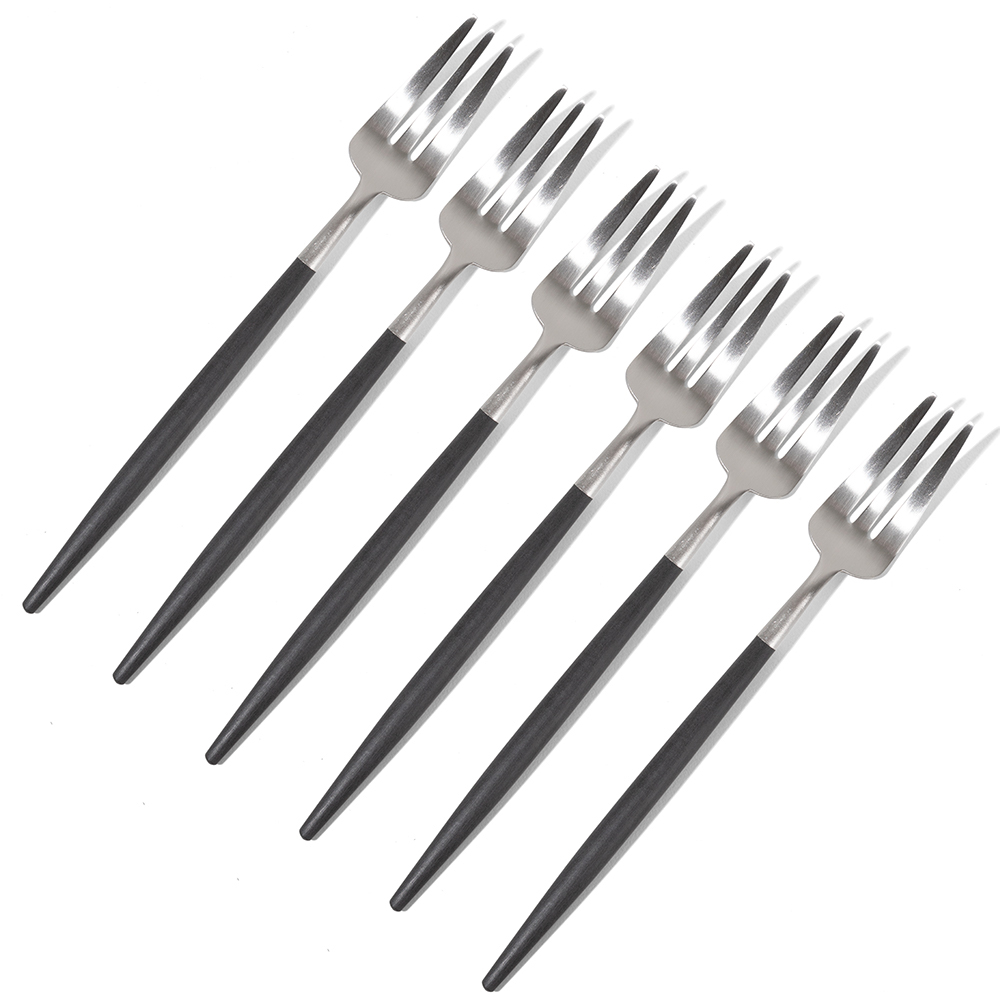 Cutipol Goa Pastry Fork Black Set 6pce Peter's of Kensington
