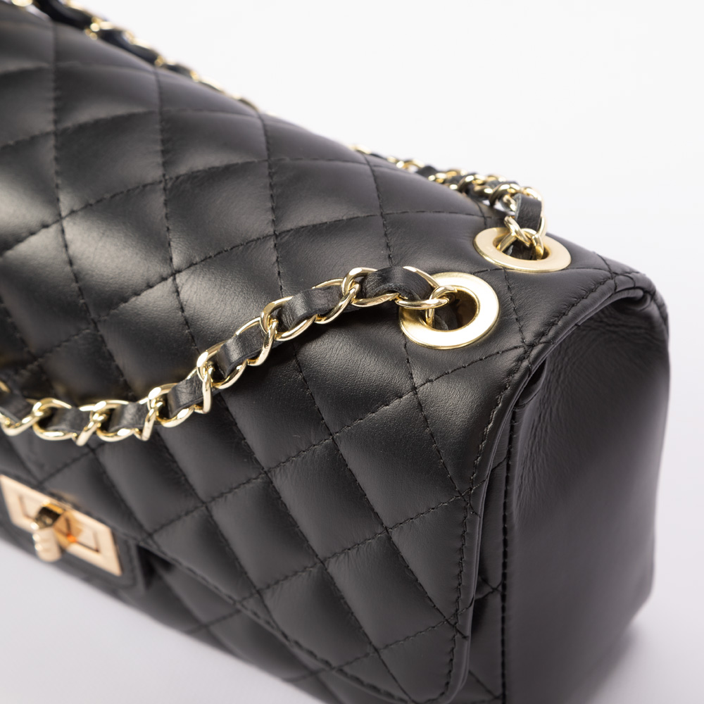 leather quilted handbag