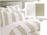 Rans - Oxford Stripe Double Quilt Cover Taupe Set 3pce