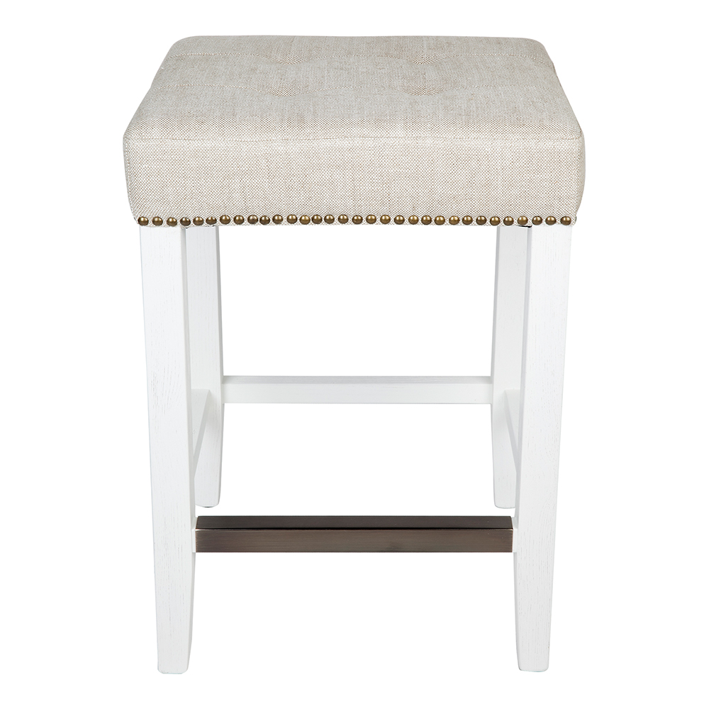 Cafe Lighting Canyon White Oak Kitchen Stool Natural Linen Peter's of Kensington
