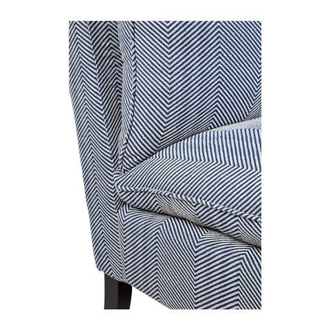 Cafe Lighting Candace Occasional Chair Chevron Blue Linen - Peter's of Kensington