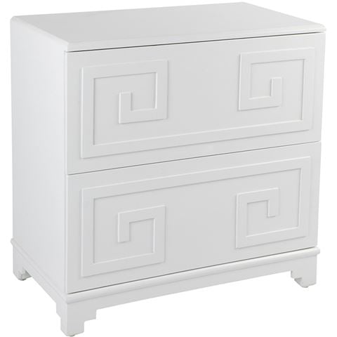 Cafe Lighting Greek Key Bedside Table White - Peter's of Kensington