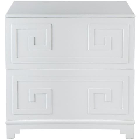 Cafe Lighting Greek Key Bedside Table White - Peter's of Kensington
