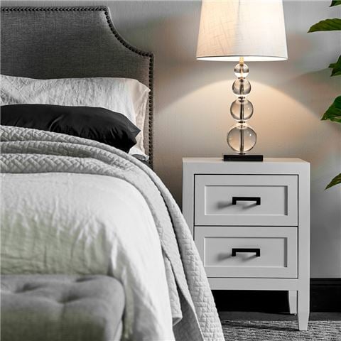Cafe Lighting Soloman Bedside Table Small White - Peter's of Kensington