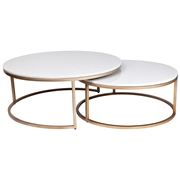Cafe Lighting - Chloe Nesting Coffee Table Antique Gold