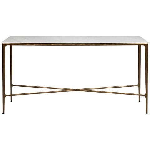 Cafe Lighting Heston Marble Console Table Brass Medium - Peter's of Kensington