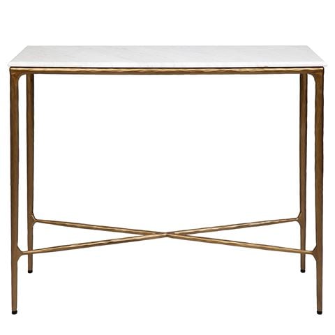 Cafe Lighting Heston Marble Console Table Brass Small - Peter's of Kensington