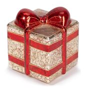 Peter's - Glass Gift Package Ornament Gold/Red 14cm
