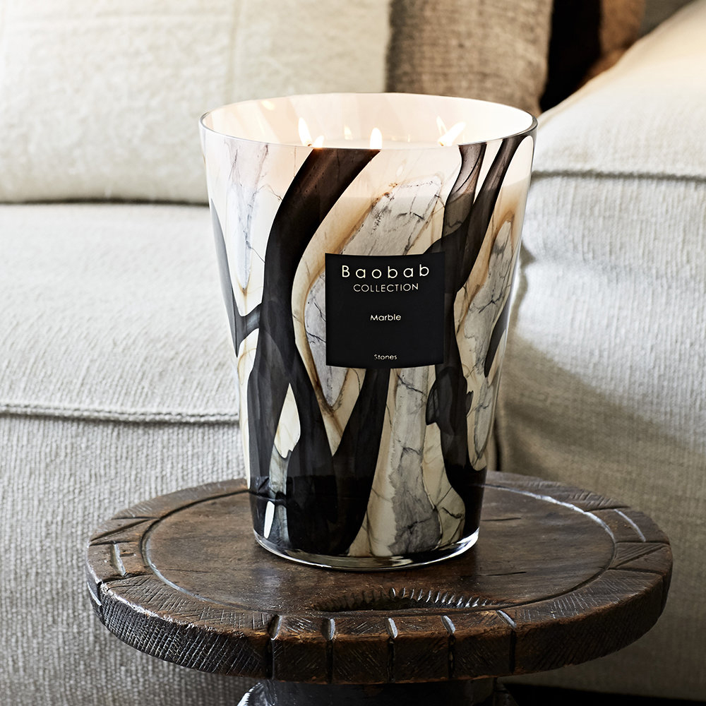 Baobab Stones Marble Candle 10cm Peter's of Kensington