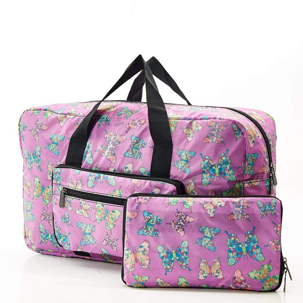 Eco-Chic - Lightweight Foldable Bag Butterfly Holdall Lilac | Peter's ...