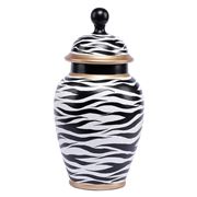 Luxe By Peter's - Zebra Pattern Vase w/ Lid 40cm