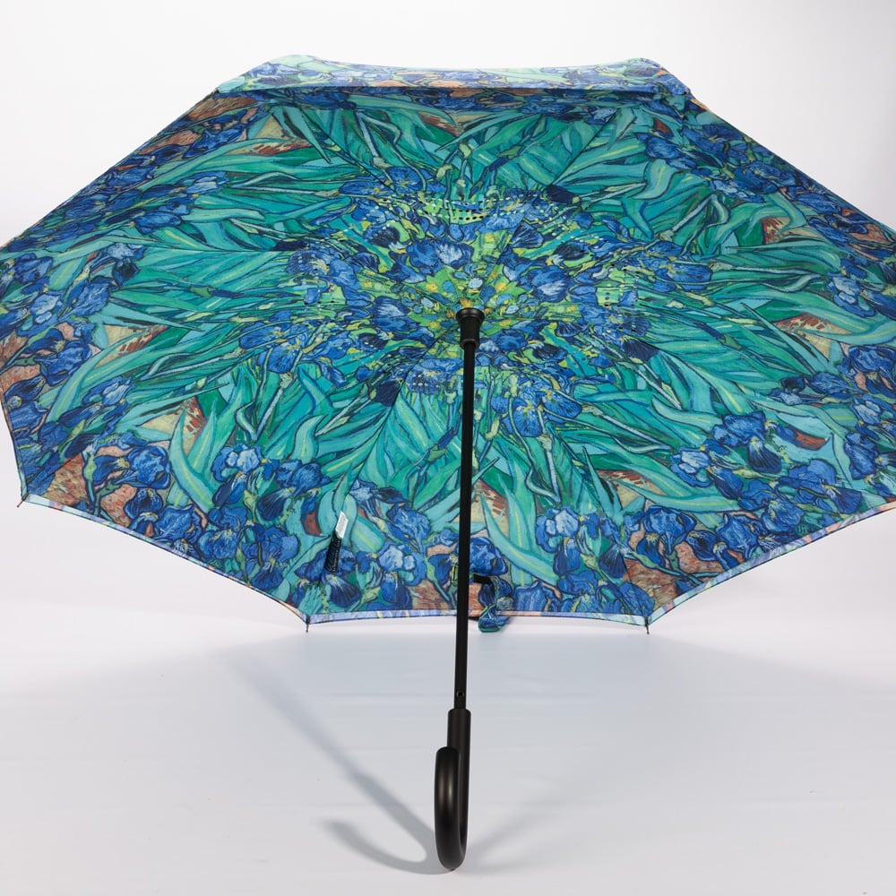 Galleria - Reverse Close Umbrella Van Gogh Irises | Peter's of Kensington