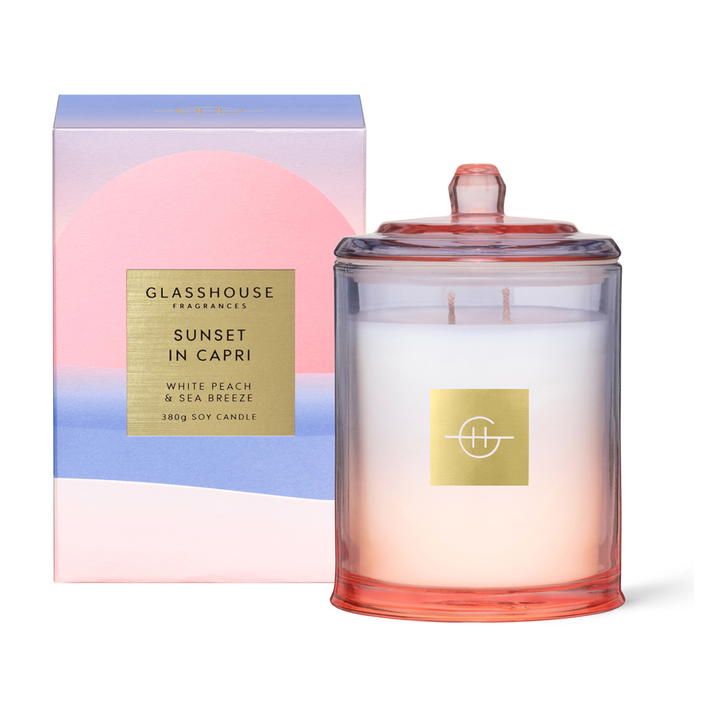 Glasshouse Sunset In Capri Triple Scented Soy Candle 380g Peter's