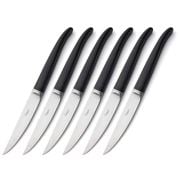 Cutipol - Rib Black/Steel Steak Knife Set 6pce