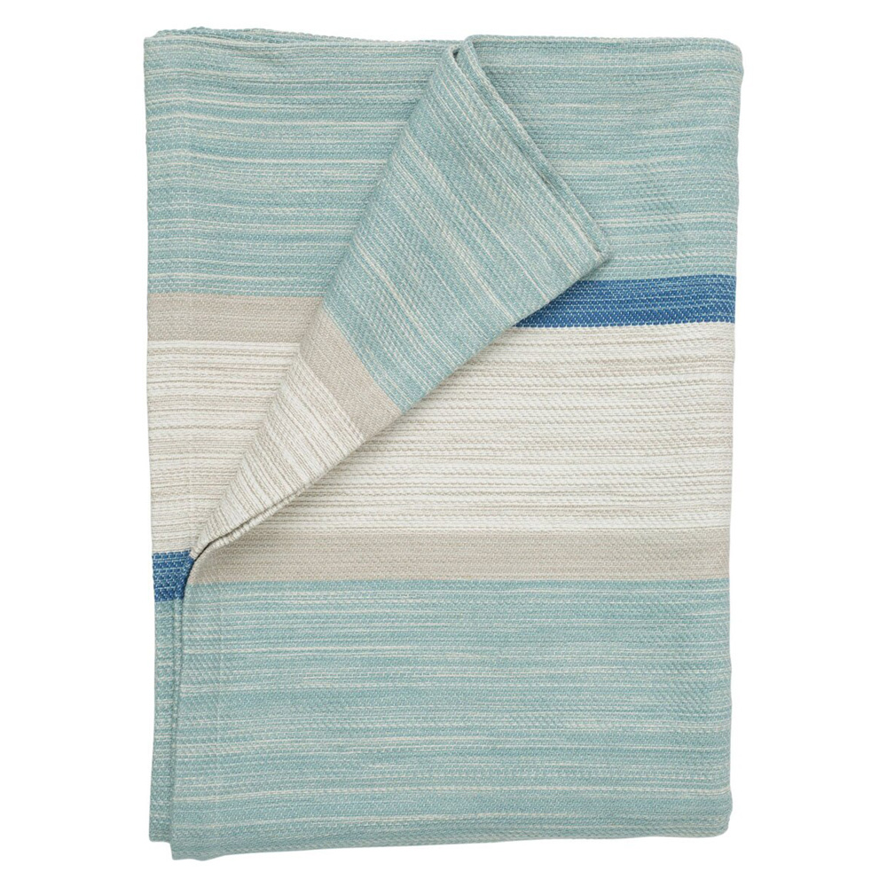 Lexington - Cotton Bedspread Blue Stripe 160x240cm | Peter's of Kensington