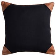 Paloma - Leather Linen Edge Cushion Navy 50x50cm