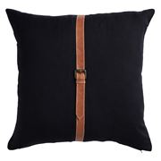 Paloma - Leather Linen Belt Cushion Navy 50x50cm