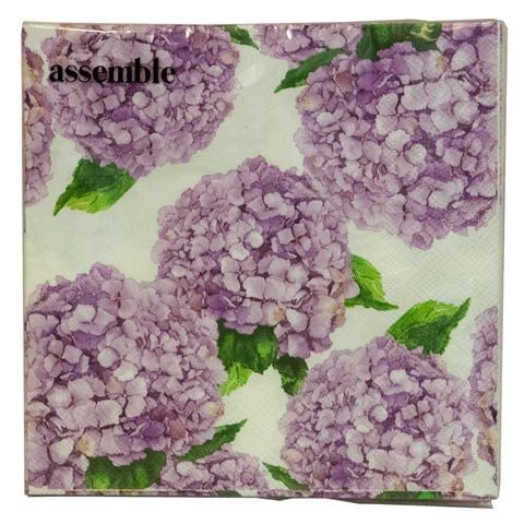 Coastal Home - 3Ply Lunch Napkin Set Hydgra Pink 33cm 20pce