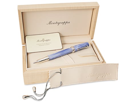 Montegrappa - Micra Diamond Light Blue Rollerball Pen
