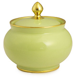 Limoges - Legle Pastel Green Sugar Bowl Gold Rim
