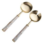 Flair Decor - Mother of Pearl Gold Salad Server Set 2pce