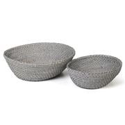 Rattan - Oval Basket Grey Wash Set 2pce