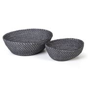 Rattan - Oval Basket Black Wash Set 2pce