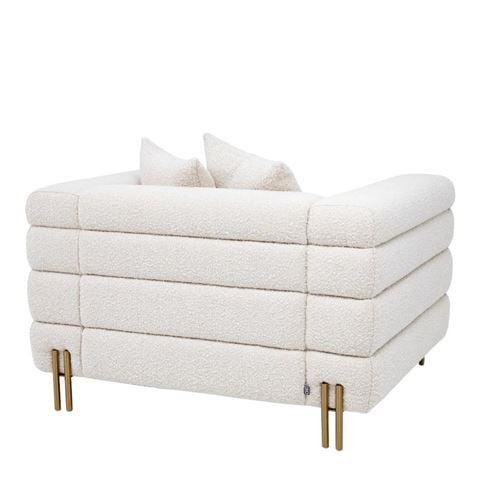 Vandenberg York Chair Cream Bouclé w/Brushed Brass - Peter's of Kensington