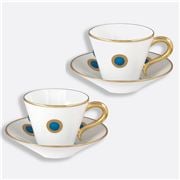 Bernardaud - Ithaque Espresso Cup & Saucer Blue Set 2pce