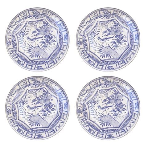 Gien - Oiseau Bleu Dessert Plates Set 4pce