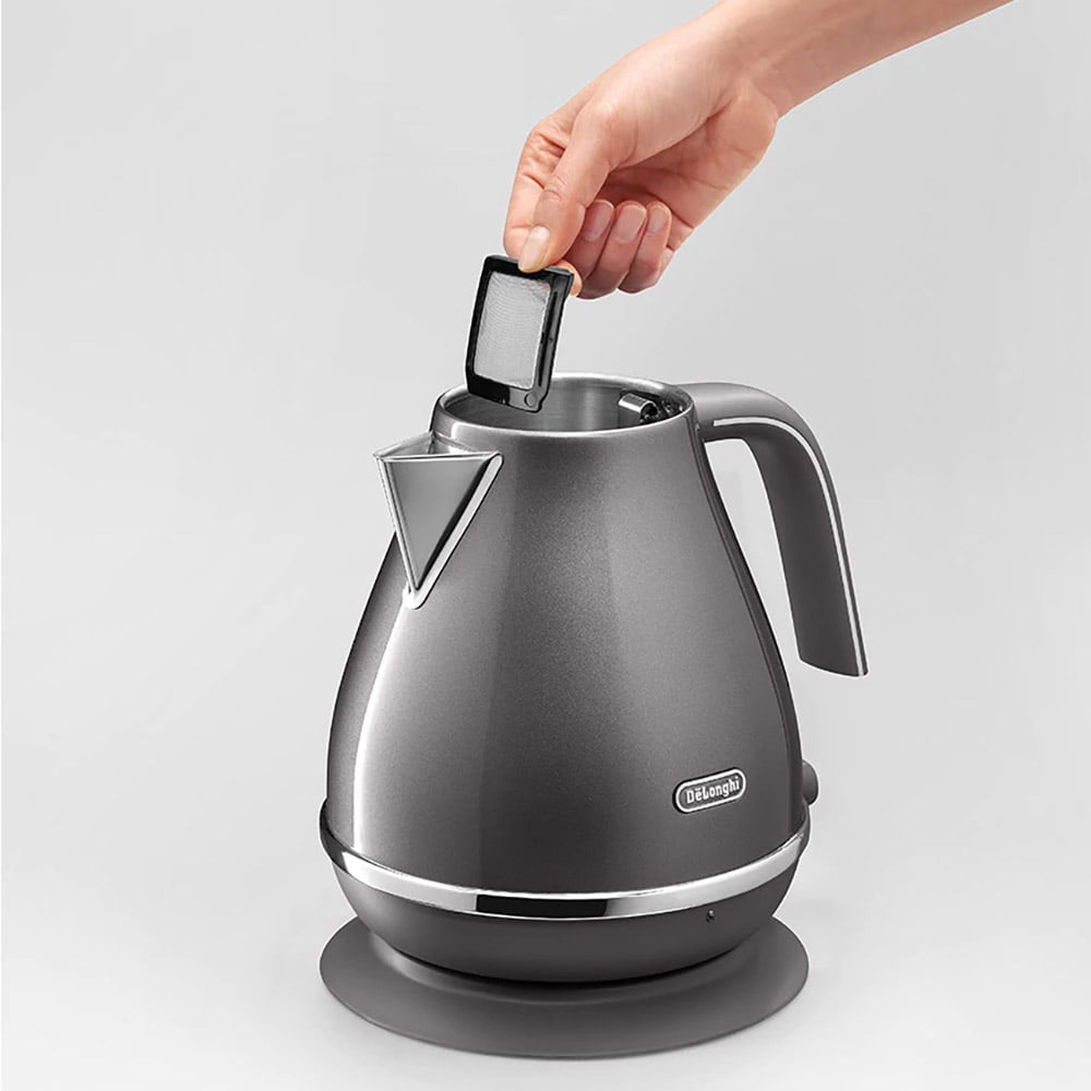 Delonghi Icona Metallics Kettle KBOT2001GY Grey 1.7L Peter's of
