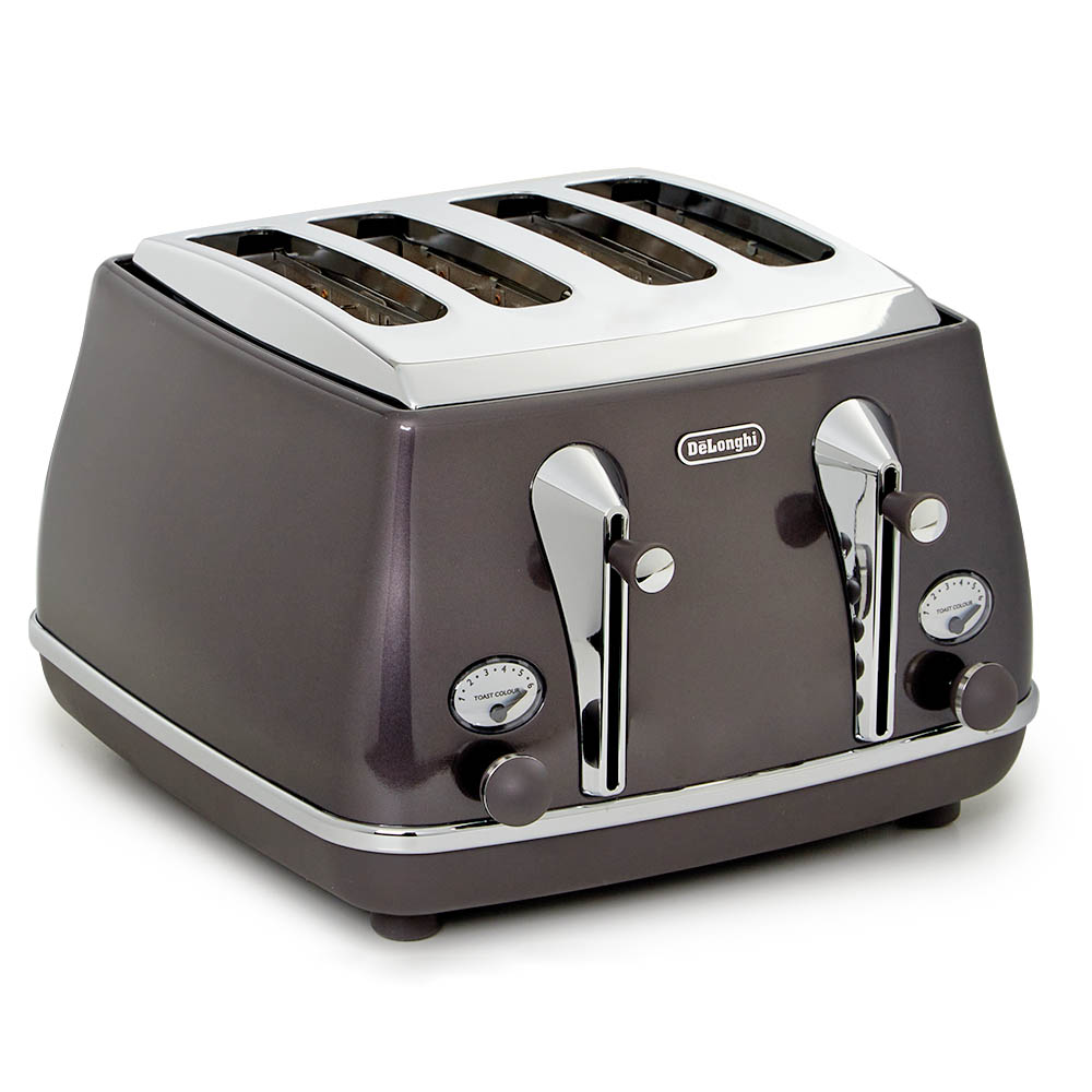 Delonghi Icona Metallics FourSlice Toaster Grey Peter's of Kensington