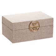 Flair Decor - Fabric Box w/Gold Bee Cream 13x8.5x18cm