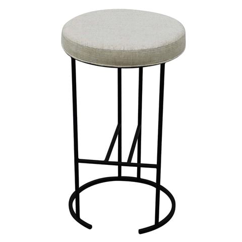 Cafe Lighting Blackley Black Iron Kitchen Stool Li Natural - Peter's of Kensington