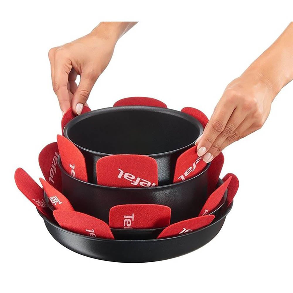 Tefal Ingenio Cookware Protectors Red Set 4pce Peter's of Kensington