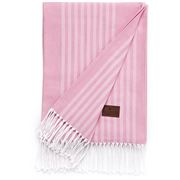 Lexington - Striped Cotton Throw Pink 130x170cm