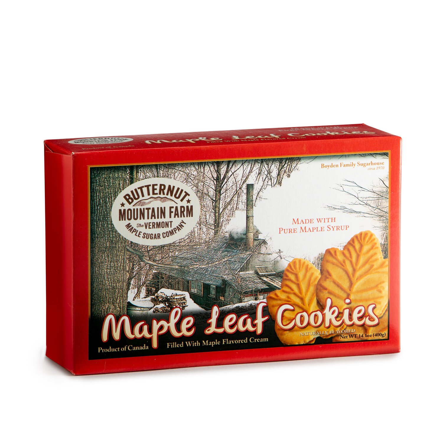 Butternut Mountain Farms - Vermont Maple Leaf Cream Cookies 400g | Peters  of Kensington