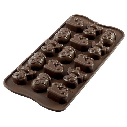 Silikomart - Christmas Choco Buttons Silicone Mould Brown | Peter's of ...