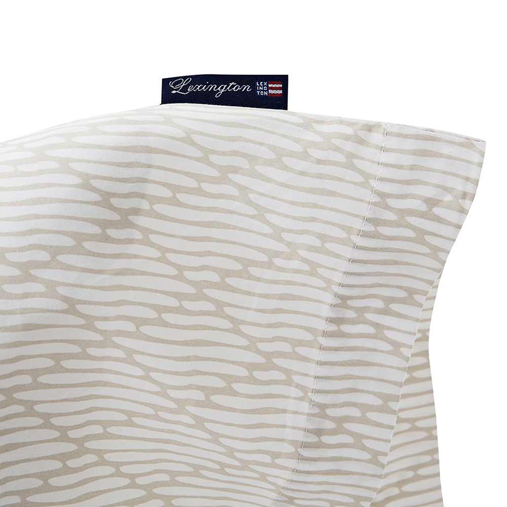 Lexington Printed Cotton Sateen Pillowcase Beige 65x65cm Peter's of