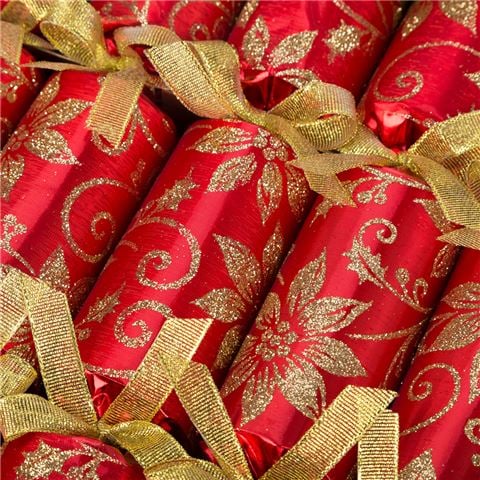 Olde English Cracker Co - Poinsettia Glitter Bonbon Set 6pce