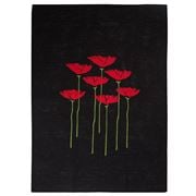 Eastbourne Art - Tea Towel Poppies Black
