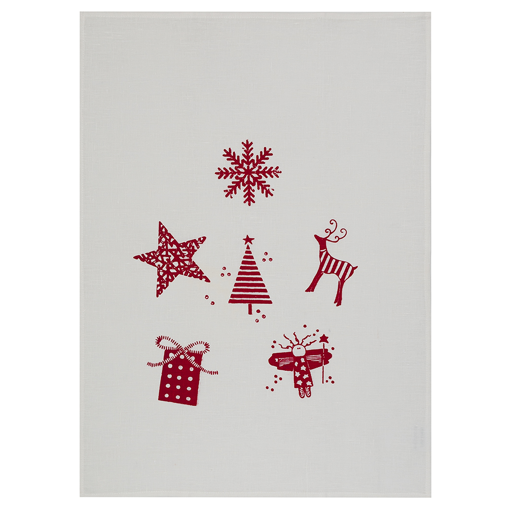 Eastbourne Art Xmas Designs Tea Towel White Peter S Of Kensington