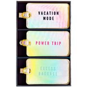 Book - Luggage Tag Iridescent Power Trip Set Of 3pce