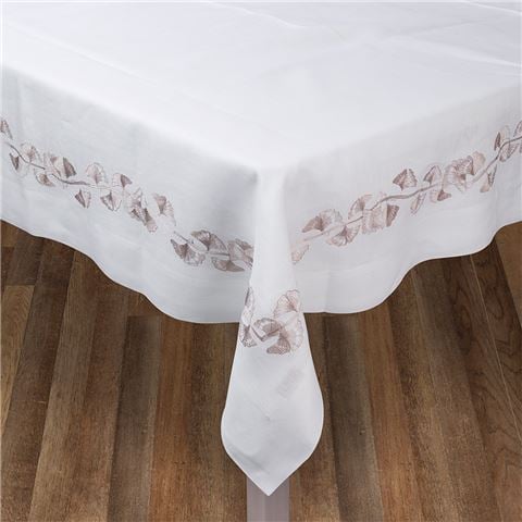 Serenk Gingko Linen Tablecloth Beige 160x350cm - Peter's of Kensington